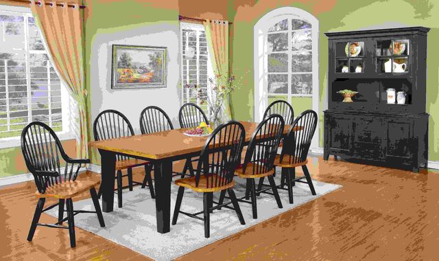 Tennessee Enterprises Inc. St. Michael Two-Tone Black and Burnished Walnut Arm Chair 1
