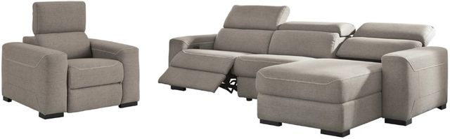 Signature Design by Ashley® Mabton 2-Piece Gray Living Room Set with Power Reclining Sectional