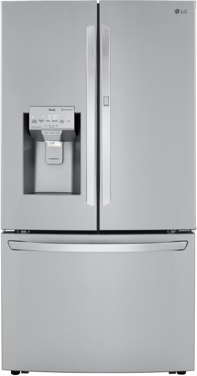 LG 23.5 Cu. Ft. PrintProof™ Stainless Steel Counter Depth French Door Refrigerator-LRFDC2406S