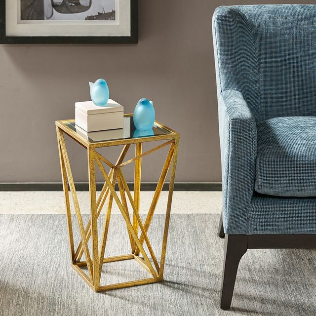 Olliix by Madison Park Gold Zee Angular Mirror Accent Table-3