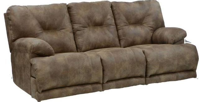 Catnapper® Voyager Brandy Lay Flat Power Reclining Sofa with Triple Recliner and Drop Down Table