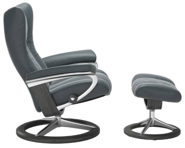 Stressless® by Ekornes® Wing Large Signature Base Chair and Ottoman 1