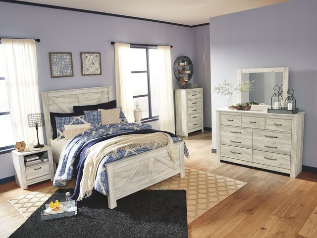 Signature Design by Ashley® Bellaby Whitewash Queen Crossbuck Panel Bed-2