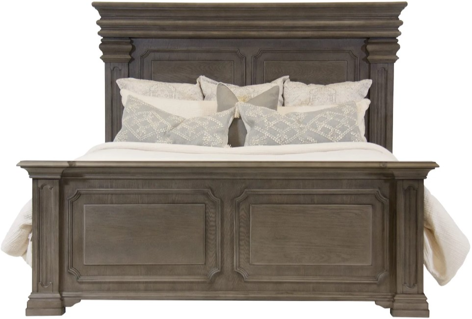 Elements International Kings Court Grey Panel Bed | Lacks Furniture ...