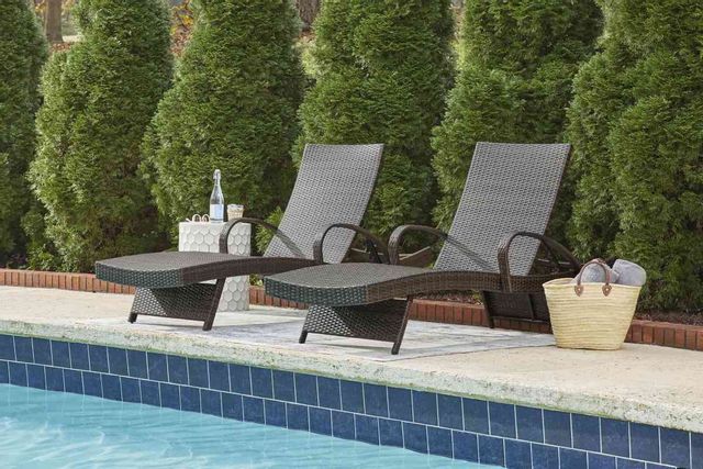 Signature Design by Ashley® Kantana Set of 2 Brown Outdoor Chaise Lounge Set 8