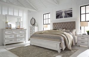 Benchcraft® Kanwyn 3-Piece Whitewash Queen Bedroom Set