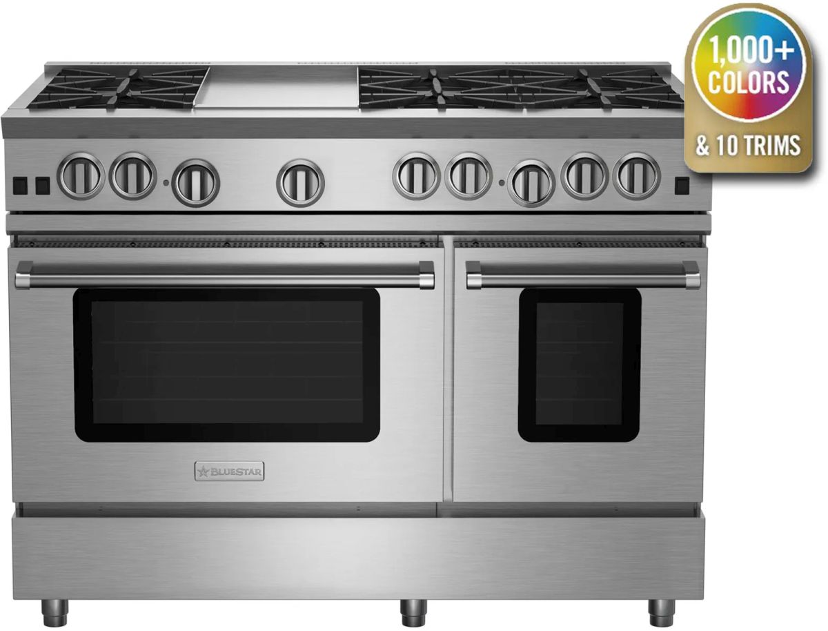 BlueStar® RNB Series 48" Standard RAL Color Freestanding Gas Range | A ...