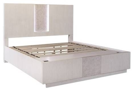 Liberty Mirage Wirebrushed White Queen Storage Bed