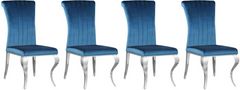 Coaster® Betty 4-Piece Teal/Chrome Upholstered Side Chairs