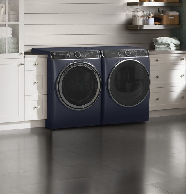 GE 850 Series Royal Sapphire Front Load Washer & Electric Dryer Package-2