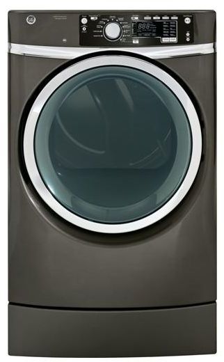 GE® RightHeight™ Design Front Load Electric Dryer-Metallic Carbon