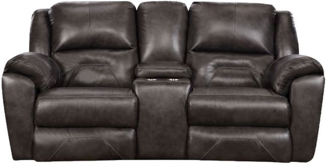 Southern Motion™ Customizable Pandora Double Reclining Power Headrest Loveseat with Console