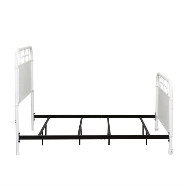 Liberty Vintage White Metal Twin Bed with Rails-3