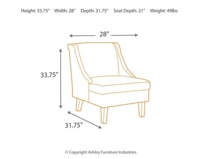 Chaise d'appoint Clarinda en tissu blanc cassé Signature Design by Ashley® 5