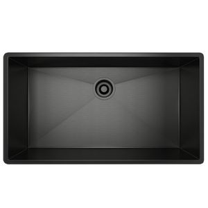 Forze 30" Single Bowl Kitchen Sink - Black Stainless Steel