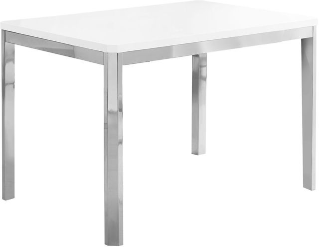 Monarch Specialties Inc. White/Chrome Dining Table