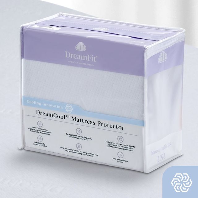 DreamFit® DreamcCool™ White Full XL Mattress Protector