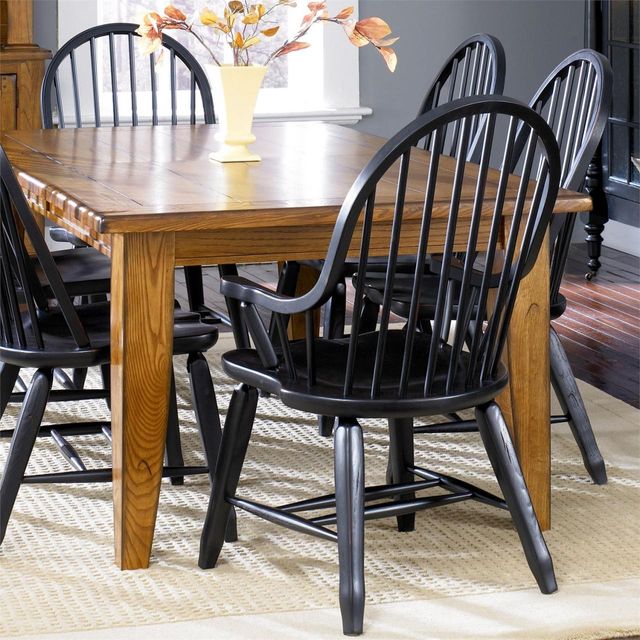 Liberty Furniture Treasures Rustic Oak Bow Back Side Chair-Black 0