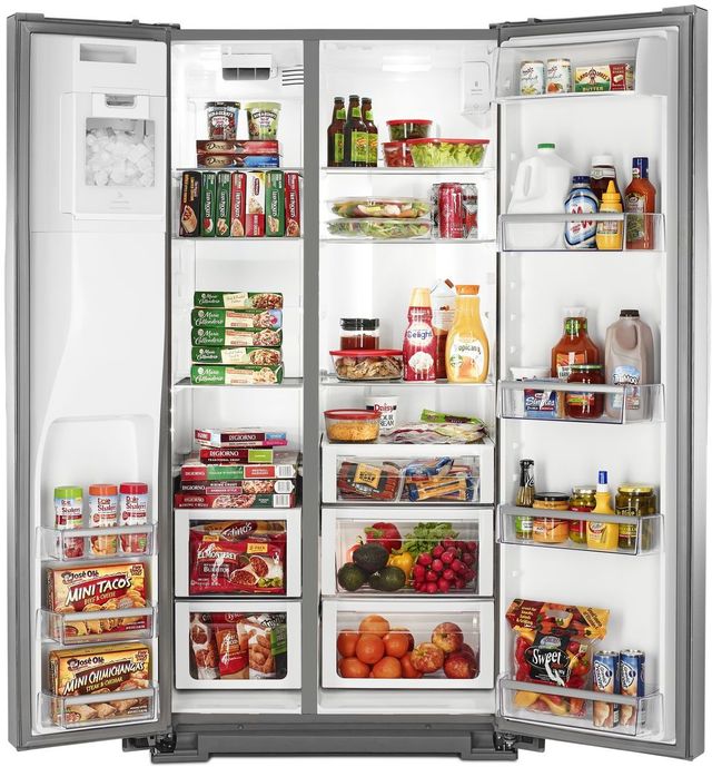 Whirlpool® 20.0 Cu. Ft. Side-By-Side Refrigerator-Monochromatic Stainless Steel 4