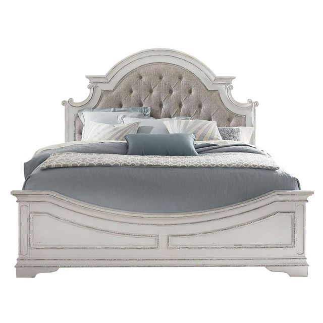 Liberty Magnolia Manor King Upholstered Bed, Dresser, Mirror & Nightstand-2