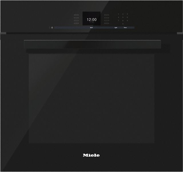 Miele PureLine 28.44" Obsidian Black Electric Built in Single Oven