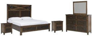Benchcraft® Wyattfield 5-Piece Two-Tone King Storage Panel Bed Set