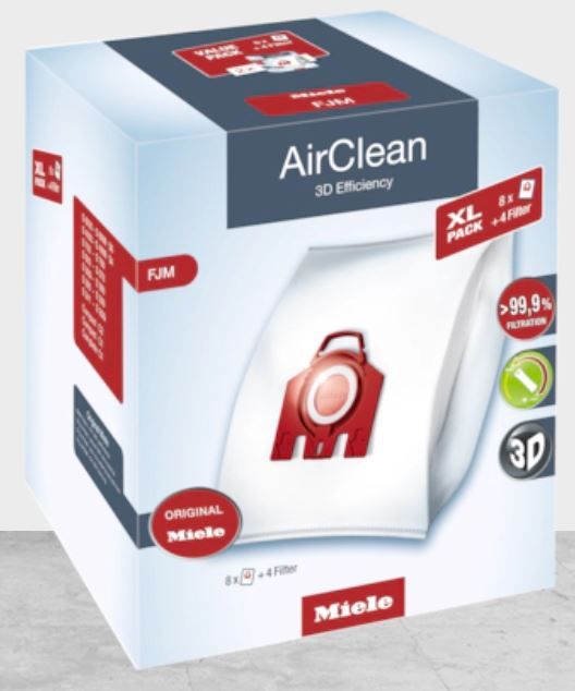 Miele White AirClean 3D Dust Vacuum Bag - Type FJM XL-Pack