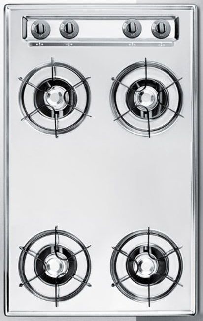 Summit® 30" Chrome Gas Cooktop 1