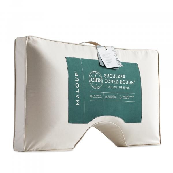 Malouf® Queen Zoned Dough™ + CBD Oil Shoulder Pillow-2