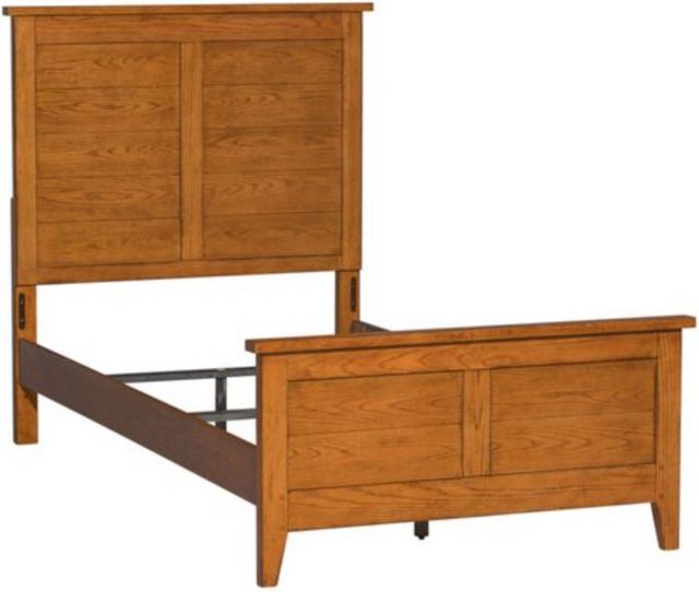 Liberty Grandpas Cabin Aged Oak Youth Twin Panel Bed 1