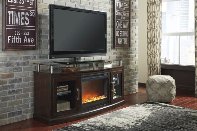Signature Design by Ashley® Chanceen Dark Brown 60" TV Stand with Electric Fireplace 3