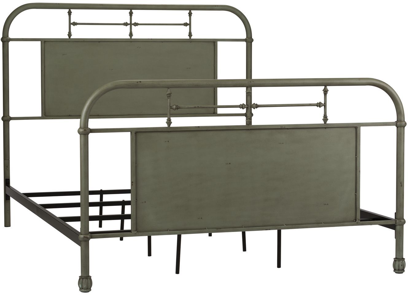 Liberty Furniture Vintage Distressed Green Queen Metal Bed