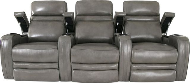 RowOne Cortés Home Entertainment Seating Gray 3-Chair Straight Row 1