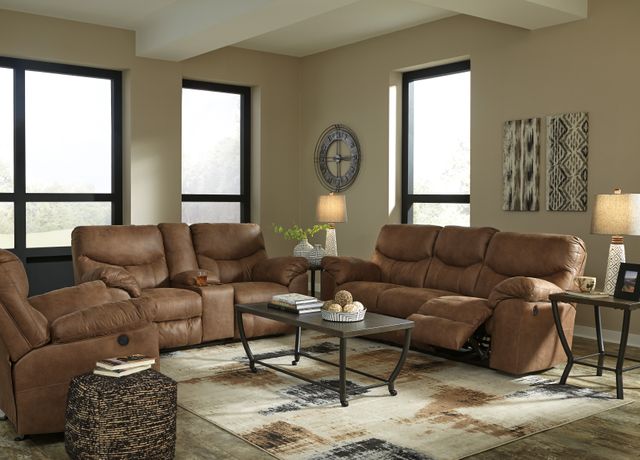 Signature Design by Ashley® Boxberg Bark Double Power Reclining Loveseat with Console 4