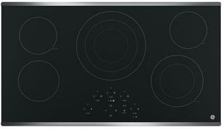 GE® 36" Stainless Steel on Black Electric Cooktop