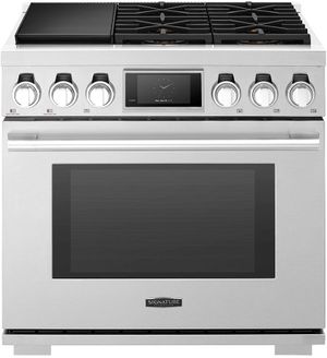 Signature Kitchen Suite 36" Stainless Steel Pro Style Dual Fuel Natural Gas Natural Gas Range