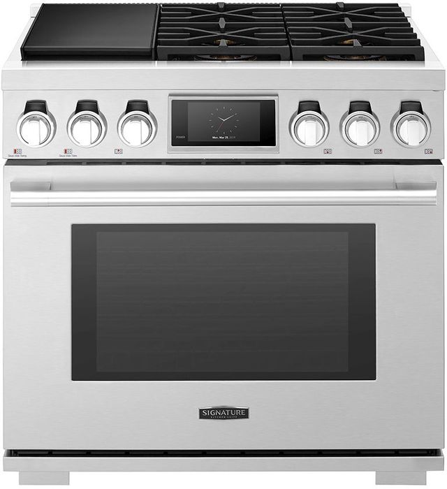 Signature Kitchen Suite 36" Stainless Steel Pro Style Dual Fuel Natural Gas Range 0
