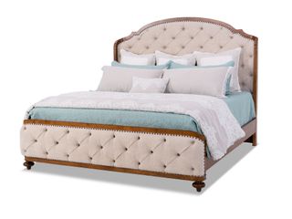  Berkshire  Warm Cognac Queen Upholstered Shelter Bed