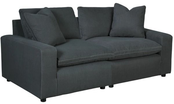Signature Design by Ashley® Savesto 2-Piece Charcoal Sectional Loveseat