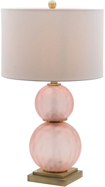 A & B Home Brass/Pink Globe Lamp-1