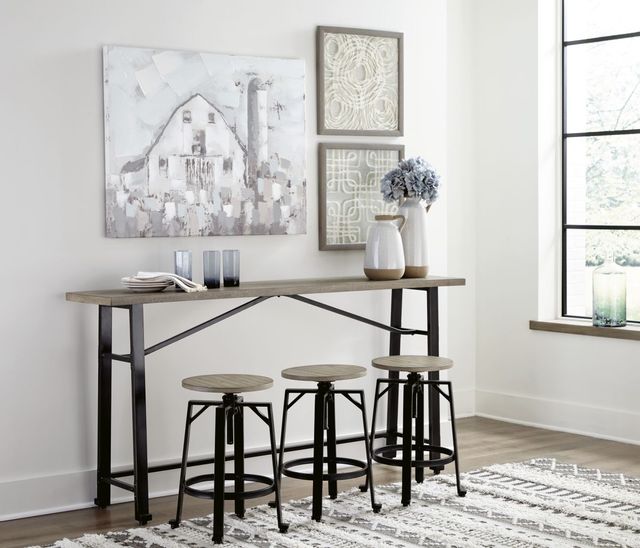 Signature Design by Ashley® Lesterton Black/Light Brown Long Counter Table 6