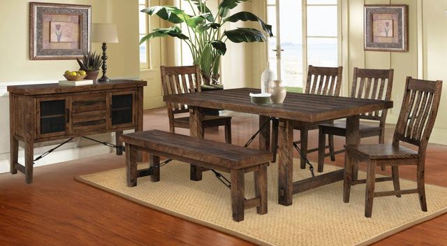 TEI Rustic Lodge Natural/Burnished Dining Table 1