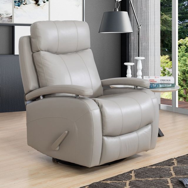 BarcaLounger® Modern Expressions Duffy Gable Dove Swivel Glider Recliner-1