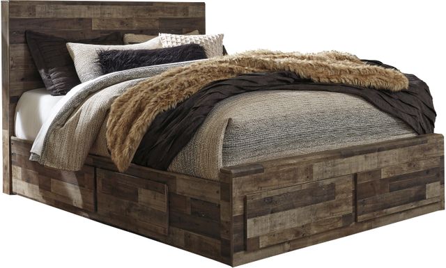 Benchcraft® Derekson Multi Gray Queen Panel Bed with 4 Storage Drawers 4