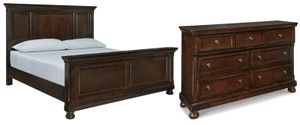 Millennium® by Ashley Porter 2-Piece Rustic Brown California King Panel Bed Set