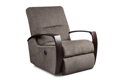 rocker recliner with wooden arms