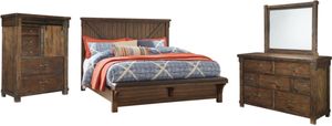 Signature Design by Ashley® Lakeleigh 4-Piece Brown Queen Panel Bed Set