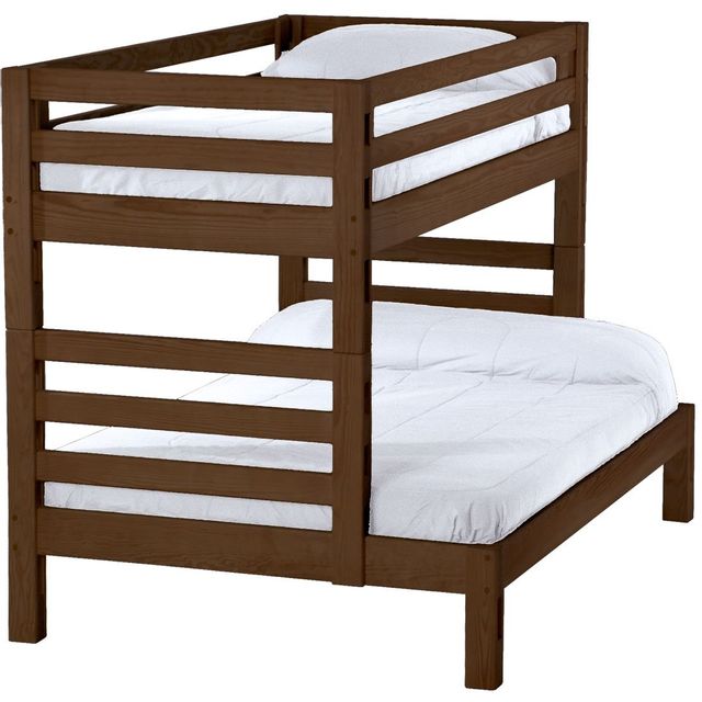 Crate Designs™ Furniture Brindle Twin/Full Ladder End Cutaway Bunk Bed 0