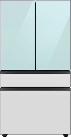 Samsung Bespoke 29 Cu. Ft. Morning Blue/White Glass French Door Refrigerator with Beverage Center™