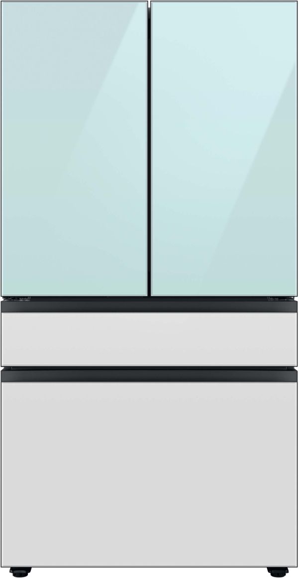 Samsung Bespoke 28.8 Cu. Ft. Morning Blue/White Glass French Door Refrigerator